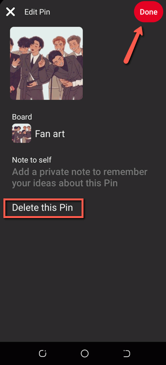 Pin deletec on pintrest