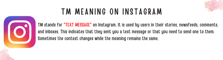 TM Meaning on Instagram infographic