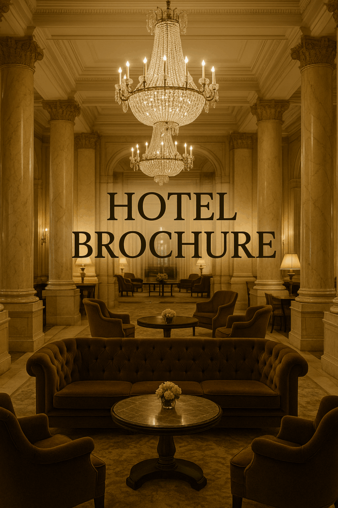 Design an elegant hotel brochure cover